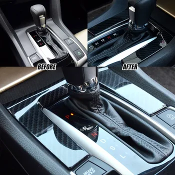 

Panel Gear Shift Cover Carbon Fiber Lightweight Automatic Trim Interior Black Plastic Frame For Honda