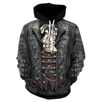 

Men's skull print hoodie 2020 fashion trend street wear heavy metal rock long-sleeved thin hoodie sweatshirts