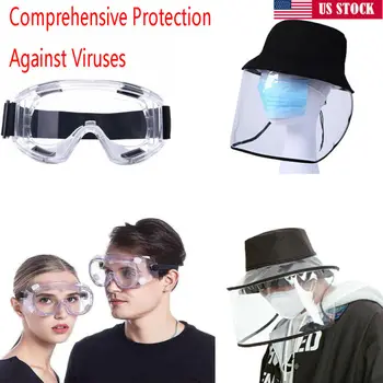 

Anti-viru Safety Goggles Over Glasses Soft Clear PC Transparent Protective Cap Plastic Anti-fog Saliva Hat Full Face Shields