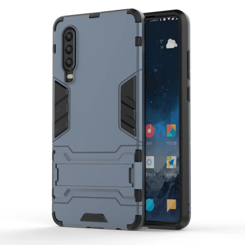 Blue Black Роскошный противоударный чехол для телефона huawei P20 P30 P10 P9 Pro Lite Mate20 Mate30 Mate10 Mate9 Pro Lite с поддержкой задней крышки чехол s - Цвет: Blue Black