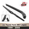 Wiper 12" Rear Wiper Blade & Arm Set Kit For Toyota Yaris 1999 2000 2001 2002 2003 2004 2005 Japan Built Windshield Windscreen 1