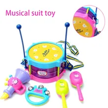 5 шт., детский барабанный барабан, музыкальные инструменты, набор, детские игрушки, рождественские подарки, Juguetes para ninos
