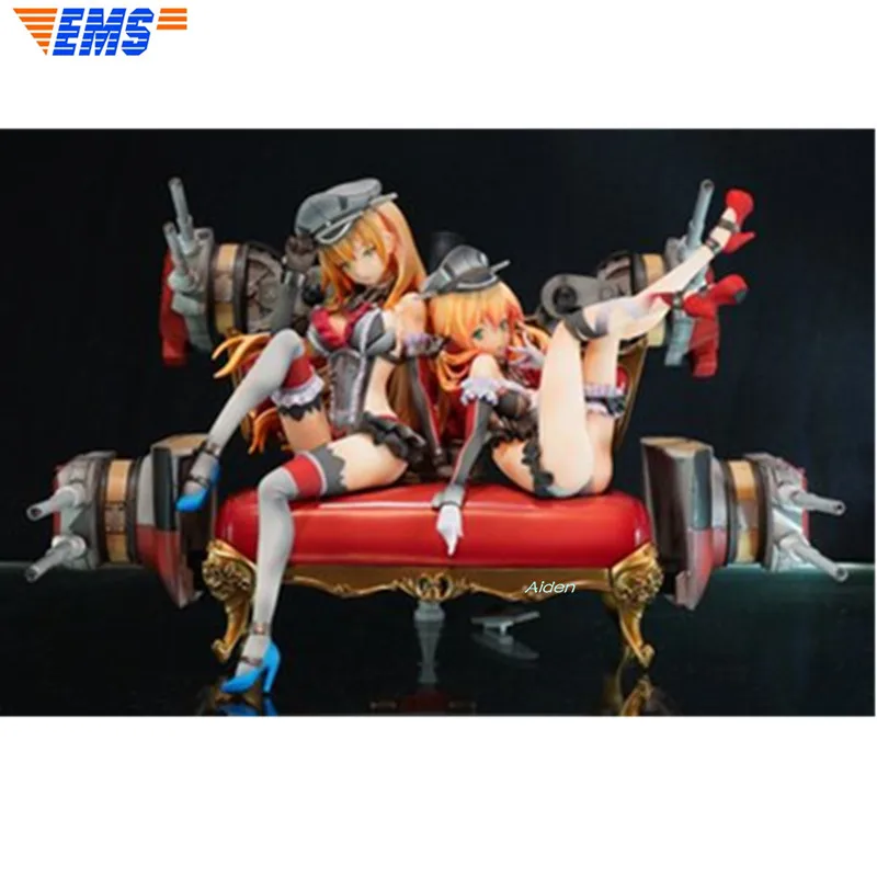 

10"Anime Sexy Figures Kantai Collection Bismarck Prinz Eugen 1/7 Sitting Position Resin White Pattern Action Model Toy BOX Z2773