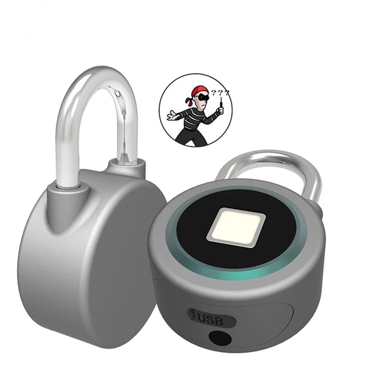 Fingerprint Padlock Metal Security Locker Lock Bluetooth Connection Waterproof Suitable for House Door Backpack Suitcase Bike Gym Office  12