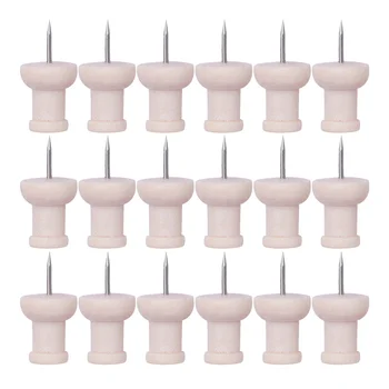 

50Pcs Wood Push Pins Geometric Wooden Thumb Tacks Decorative Pins for Cork Boards for Map Photos Calendar