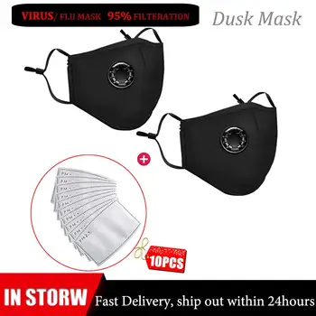 

2PCS Antiviral Outdoor Sport Face Mask With Filter Activated Carbon PM 2.5 Anti-Pollution Running Cycling Mask With 10 Filters
