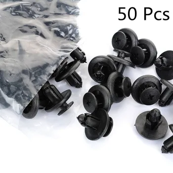 

50 Pcs 8mm Hole Plastic Push-Type Rivet Car Door Fender Retainer Clips High Quality