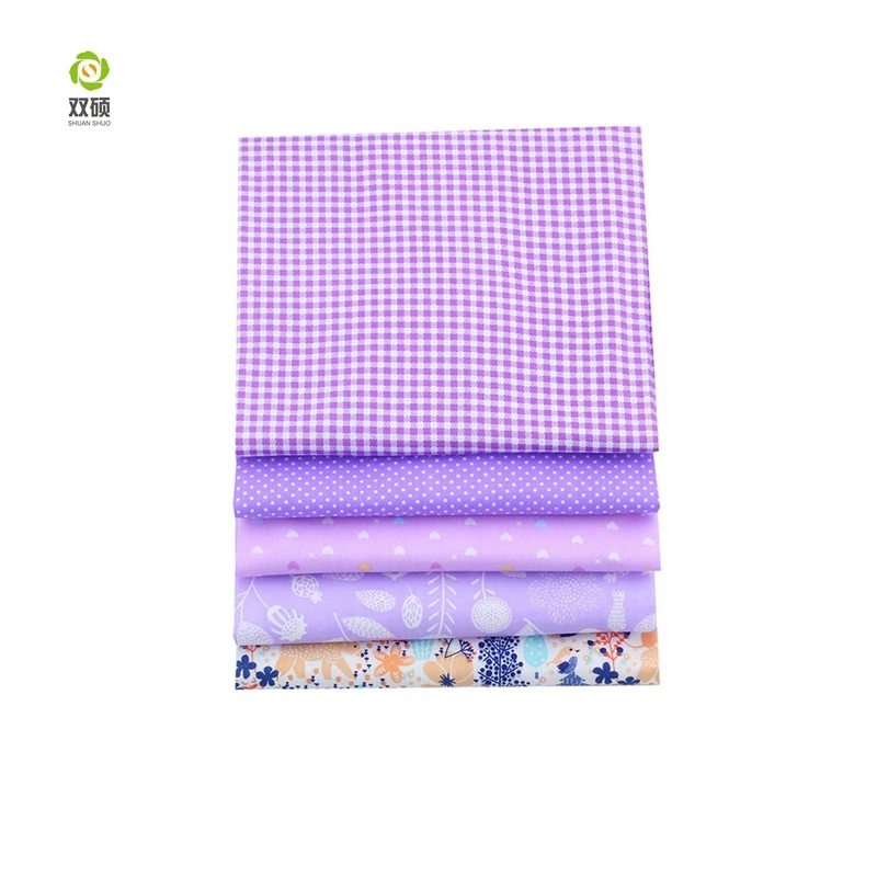 New Purple Floral Patchwork Cotton Fabric Fat Quarter Bundles Needlework Textile Sewing Fabric For Bags Clothes 40*50cm A2-5-2