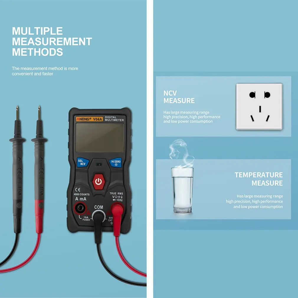 Aneng An-V04A High-Precision Intelligent Gear Recognition Multimeter Electrician Maintenance Instrument Universal Table
