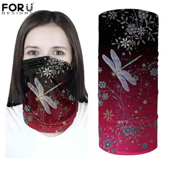 

FORUDESINGS Gradient Butterflies Pattern Women's Anti Dust Magic Scarfs Outdoor Anti-spittle Multi-use Headbands Tube Bandanas