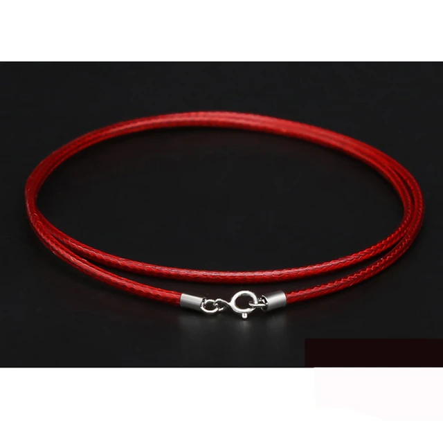 Black Braid Wax Cord Leather Rope Steel Clasp String Chain for DIY Pendant  Necklace Jewelry Making Cordon Cuero Para Colgante - AliExpress