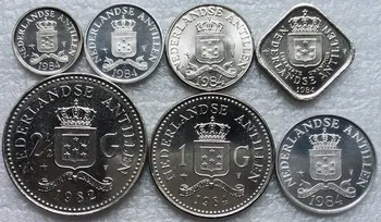 

Netherlands Antilles 1982/1984 1-25 Cents 1.2-1 / 2 Shield Full Set 7 Pieces Unc Real Original Coins Collection