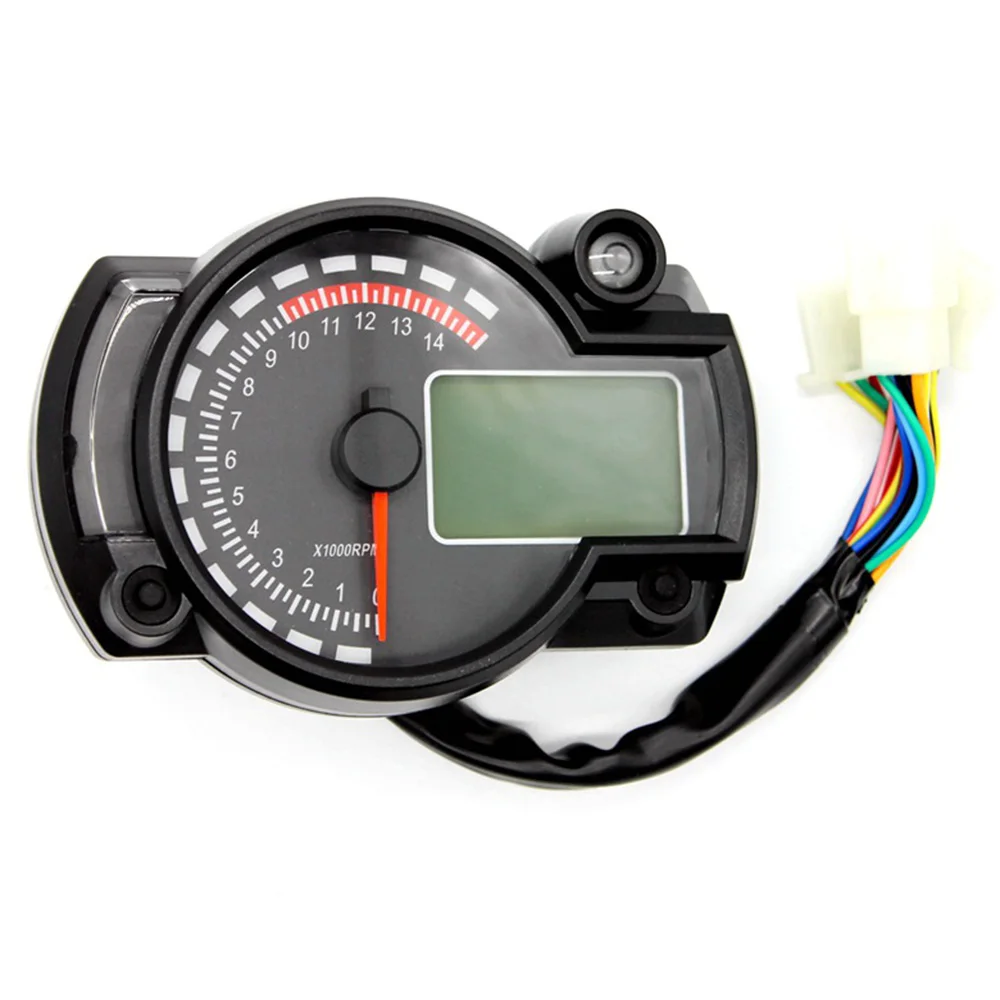 7 Colors Motorcycle Speedometer Instrument LCD Digital Tachometer Gauge Odometer Fault Warning Light For RX2N 4 Cylinders Moto