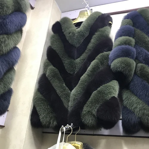 dark brown and green Жилет из натурального Лисьего меха, качественное зимнее пальто без рукавов из натурального Лисьего меха, пальто из натурального Лисьего меха, жилет из натурального Лисьего меха - Цвет: dark brown and green