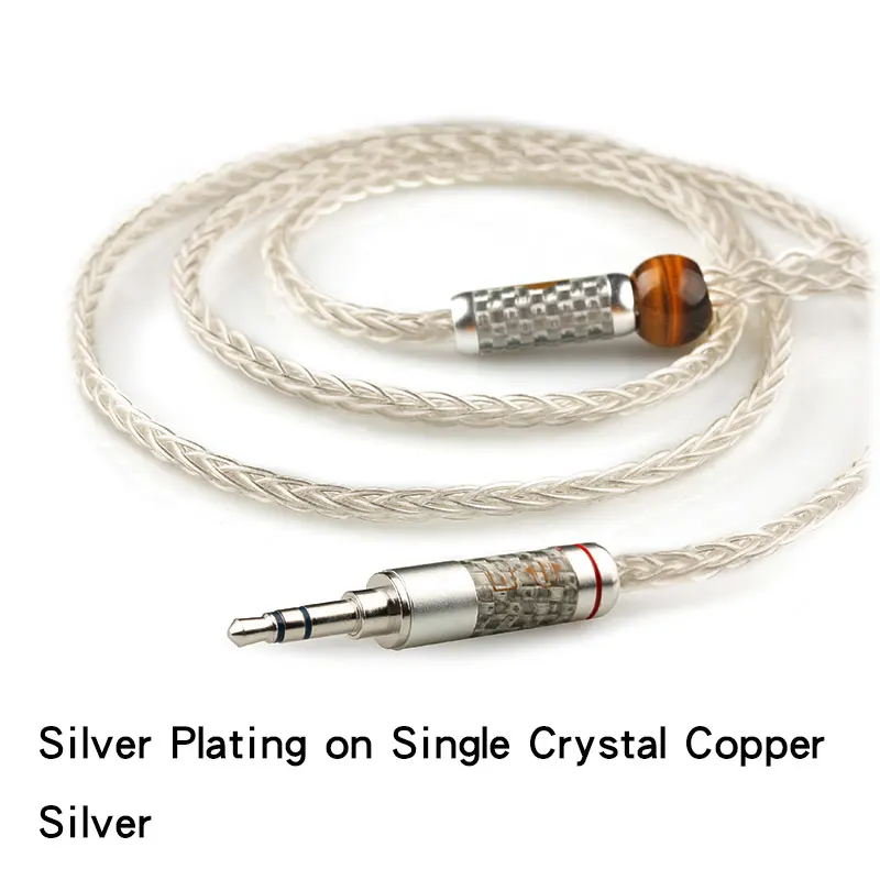 Silver XIAOFAN BNDs 8 Core с серебряным покрытием обновления кабель 2,5/3,5/4,4 мм балансный кабель с MMCX/2pin разъем для sony ex1000 ie80 se846 - Цвет: Silver