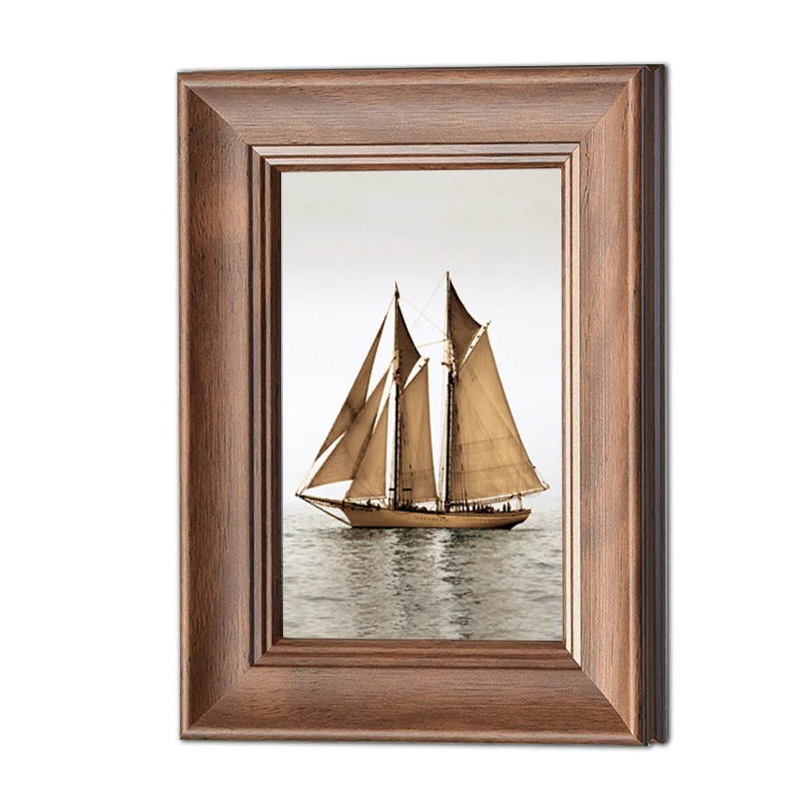 wood photo frame Рамка из смолы для картины для стены и рабочего стола с оргстекла 13X18 см 15X20 см А4 фоторамка фотоплакат рамки сертификат - Цвет: wood photo frame