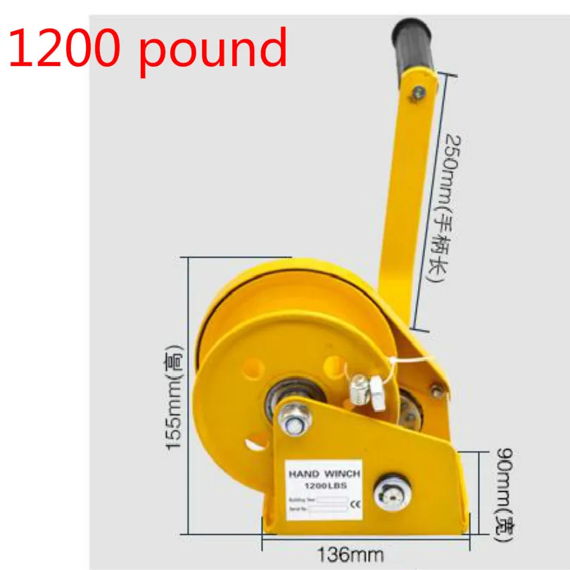 Портативная лебедка winche 1200 фунтов 1800 фунтов 2600 фунтов ручная лебедка ручной подъемный инструмент лебедка ручная