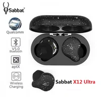 Sabbat X12 Ultra Qualcomm TWS bezprzewodowa Bluetooth 5.0 słuchawki sportowe radio HiFi słuchawki douszne obsługa bezprzewodowych słuchawek