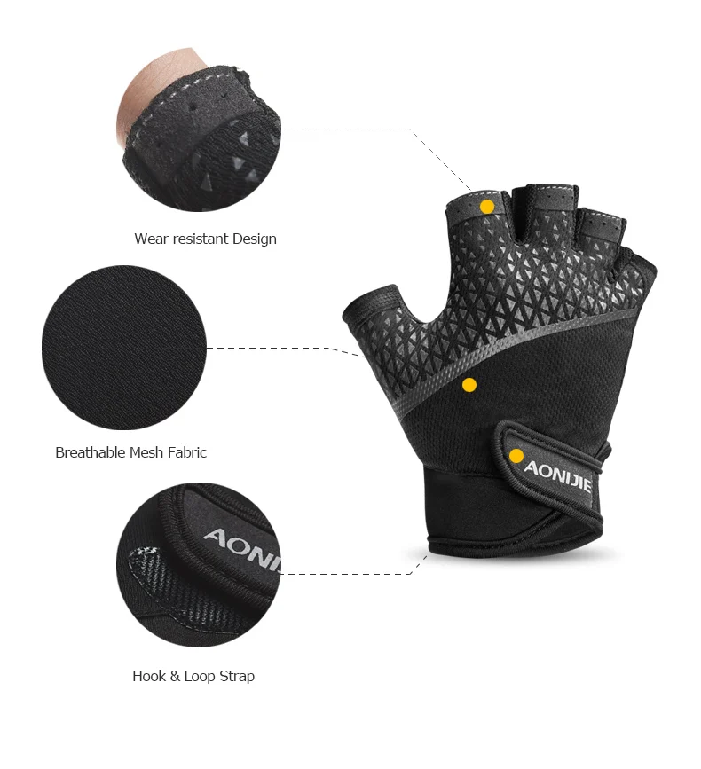 Противоскользящие анти-пот мужские и женские перчатки для бега с половиной пальцев дышащие анти-шок спортивные велосипедные перчатки MTB велосипедные перчатки