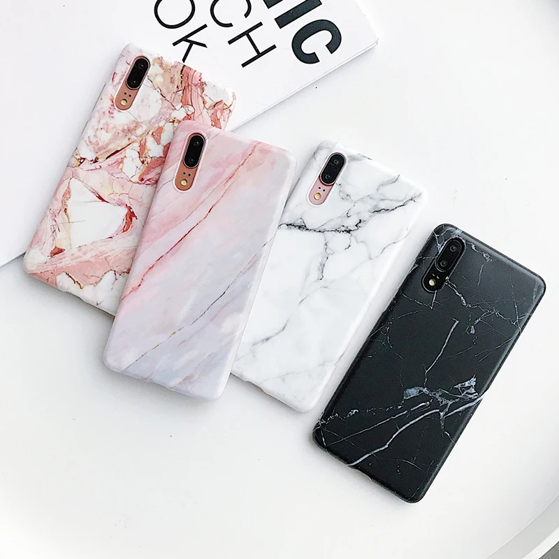 

Classic Retro Marble Phone Case For Huawei P20 P30 Pro Lite Mate 20 Pro NOVA 3 3i Lite Soft IMD Back Cover Protector Cases Gift