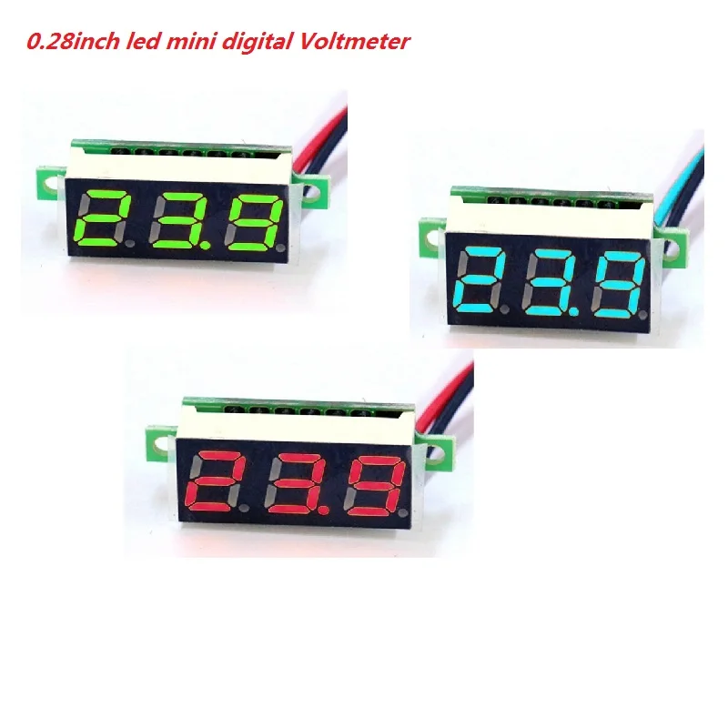 Red/blue/green voltage meter 0.28 Inch 2.5V-30V Mini Digital Voltmeter Voltage Tester Meter electric led voltmeter | Инструменты