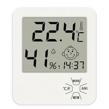 

LCD Electronic Digital Temperature Humidity Meter Indoor Outdoor Thermometer Hygrometer Weather Station Clock