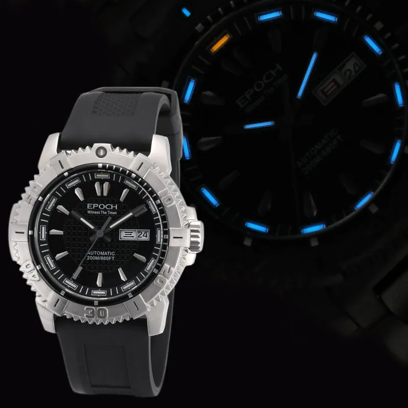 watch men p2 Мужские военные часы, мужские тритиевые часы Epoch sport T100 светящиеся 200 м Водонепроницаемые Мужские автоматические механические армейские наручные часы 7021 г - Цвет: watch men p2