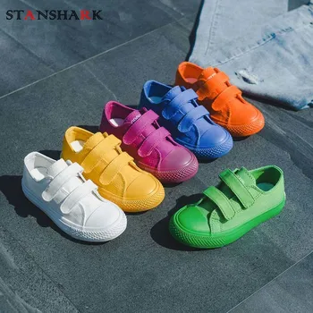 

New Students Canvas Breathable Shoes Boys Girls Sneakers Kids Shoes Jeans Denim Casual Child Flat Solid Color Children Shoes