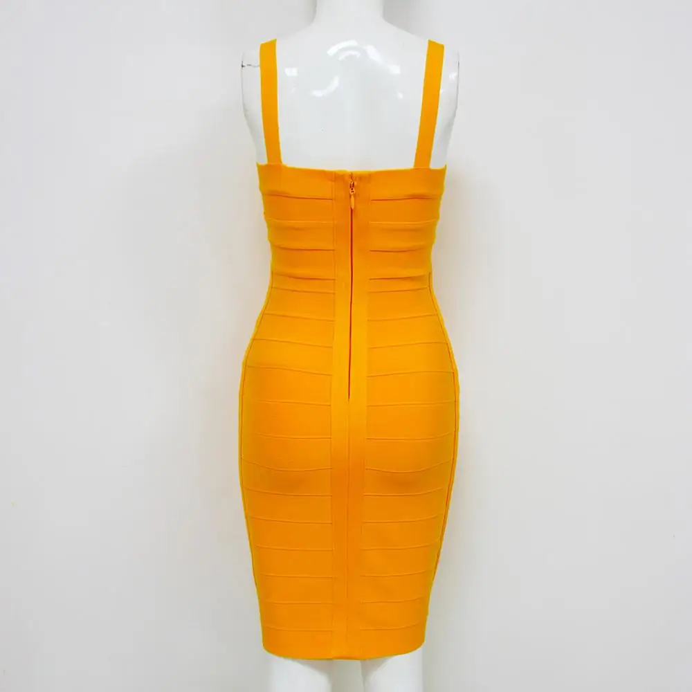 Летнее платье женское сексуальное оранжевое Бандажное платье знаменитостей ночной Синий Мини Вечерние платья Vestido