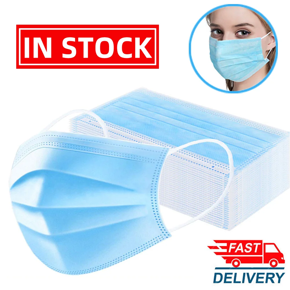 

In Stock Disposable Masks protective mask Layers Filte Antivirus Mouth Mask dustproof non-woven mask Face Masks Fast shipping
