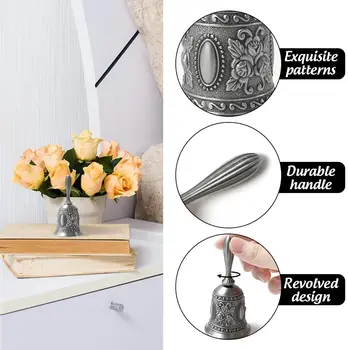 

Hand Bell Call Bell Alloy Vintage Decoration for Home Restaurant Bar Wedding K888