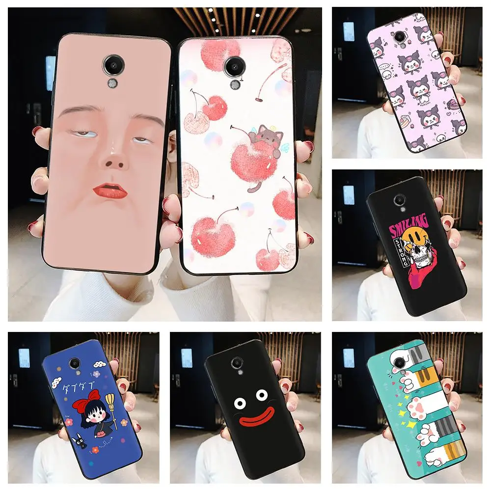 Черный силиконовый чехол для телефона Meizu M5 модный дизайн тонкий мягкий
