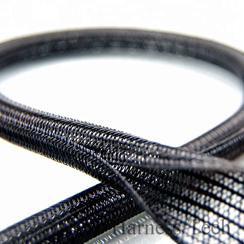 Sleeving,1//4 In Black Self Closing Cable Sock Wrap Braided Cabling 5mm ID 10 Ft
