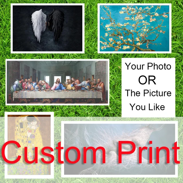 Custom Print Canvas Art Posters And Prints Family Photo Anime Movie Pet Wedding Landscape Anniversary Slogan For Home Decoration 1