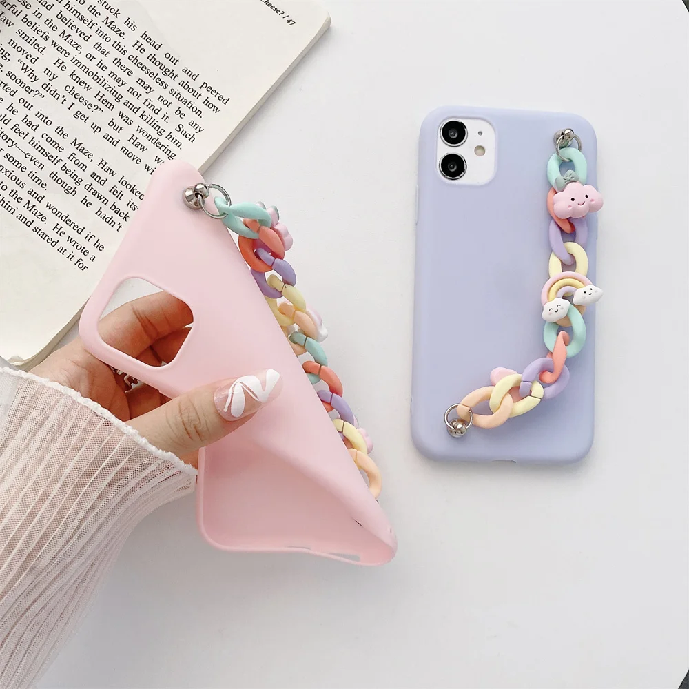 Vòng Tay Dây Đeo Cổ Tay Ốp Lưng Dành Cho Samsung Galaxy Samsung Galaxy S6 S7 Edge S8 S9 S10 S10e S21 S20 FE Note 8 9 10 Plus Lite 20 Cực Mây Bao kawaii samsung phone cases