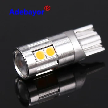 

Adebayor 4x t10 led W5W Super Bright 9 led Bulb 3030 SMD 194 168 12V 6000K White Clearance Lights Reading lamp