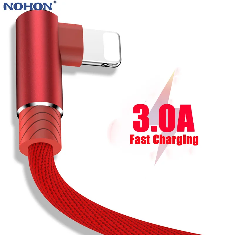90 градусов USB зарядное устройство кабель для iPhone 11 Pro Xs Max Xr X 8 7 6 6s 5S s se iPad Быстрая зарядка кабель для передачи данных кабель для мобильного телефона