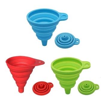 

Kitchen Tool DIY Food-Grade Folding Silicone Funnel Household Liquid Dispensing Mini Funnel Random Color