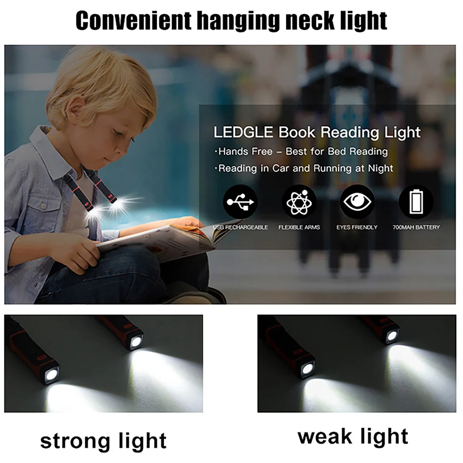 Elastyczny zestaw głośnomówiący LED Neck Light lampka do czytania lampka