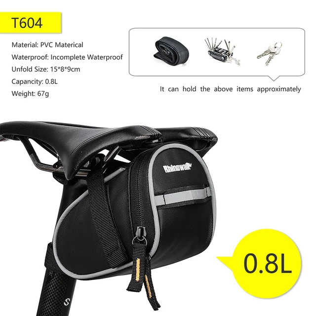 Rhinowalk 1.5L Bicycle Saddle Bag Full Waterproof Cycling Seat Bag MTB