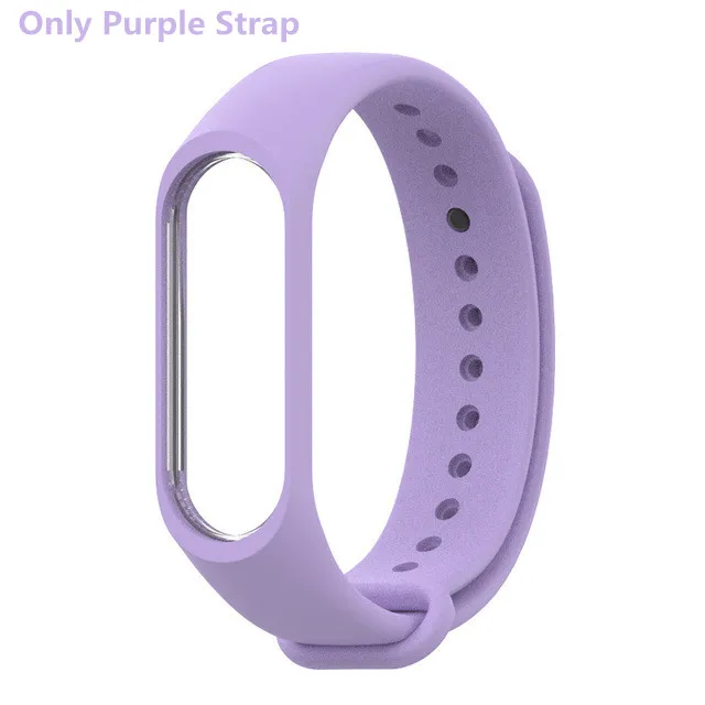 Для Xiaomi mi Band 4 3 ремешок(не) Спортивные Смарт-часы mi band 4 браслет для mi Band 4 Band 3 band 4 3 ремешок пленка - Цвет: Purple