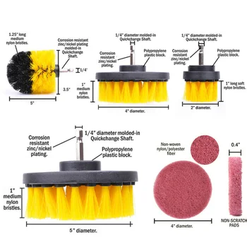 

Scrubber Drill brush 14Pcs/Set Attachment Cleaning Electric drill brush