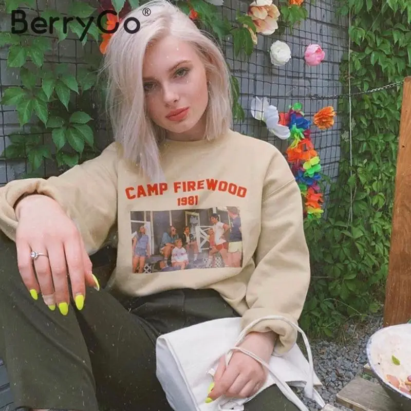 BerryGo повседневные уличные футболки женские осенние зимние модные 2019 с длинным