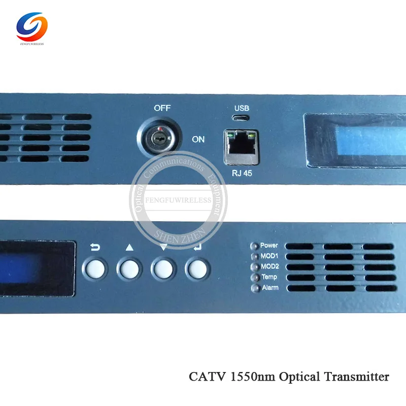 Самый Популярный Оптический передатчик CATV 1550nm 15 км-35 км с разъемом SC APC, 2mW до 10mW для варианта, прямая интенсивность света