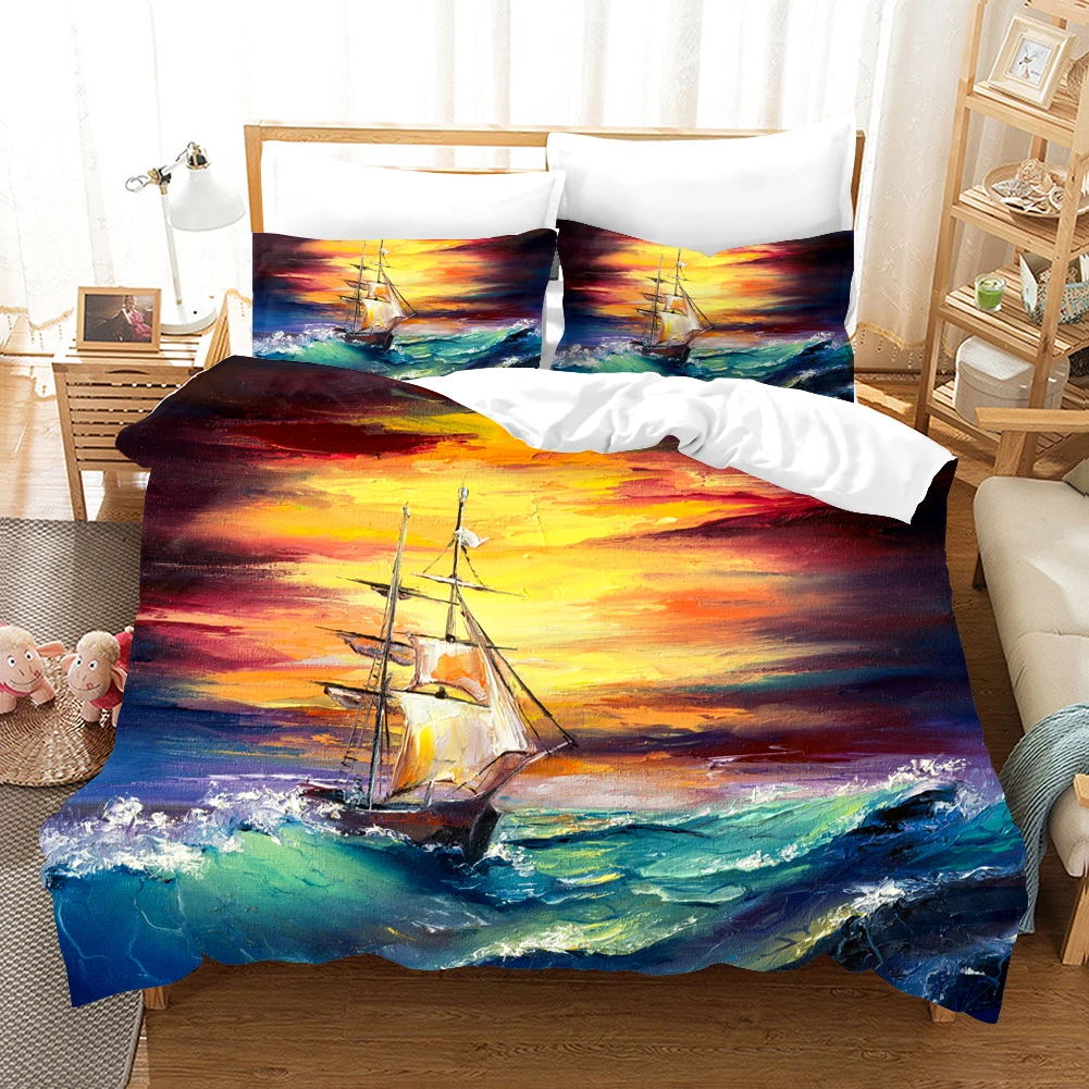 

Fashion Painting Bedding Set Luxury Quilt Cover 3D Printed Bed Art paintings De Bedroom Bed Duvet Cover Bedclothe