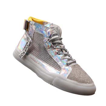 

Men's High-profile Shoes Breathable Fashion Martin Boots Hollow Casual Shoes Hip-hop Fashion Men's Short Boots zapatos de hombre