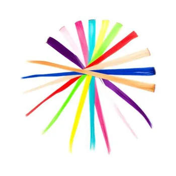 

MANWEI Long Straight Ombre Synthetic Hair Extensions Wavy Pure Clip In One Piece Strips 20" Hairpiece For Women