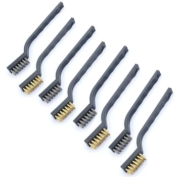 

8 Packs Wire Brush for Cleaning Welding Slag and Rust, Stainless Steel and Brass
