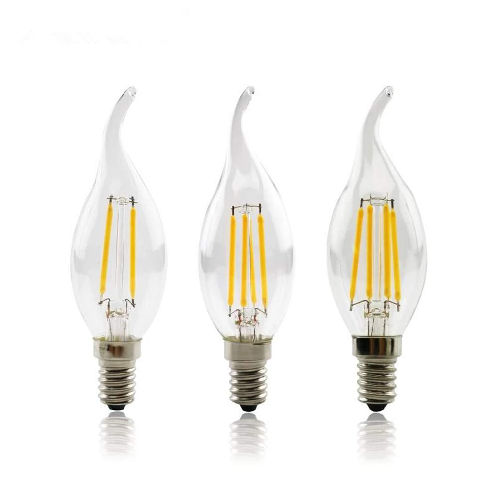 

Super Bright C35/C35L E14 220V LED Filament Candle Bulb 4W 8W 12W Antique Retro Edison LED E27 Candle Lights For Chandelier