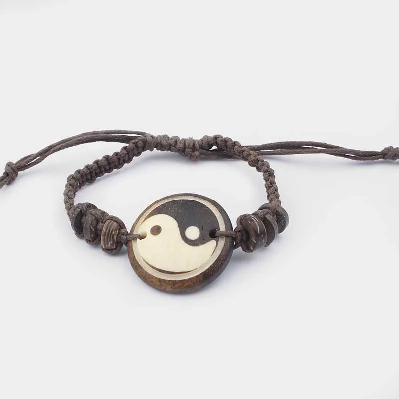 1 шт. Yin Yang Tai регулируемый браслет из веревки плетеные браслеты ювелирные изделия